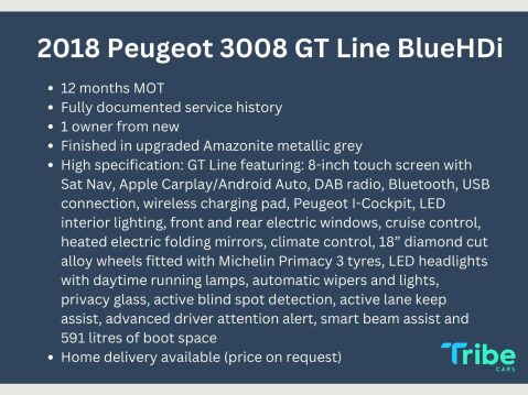 Peugeot 3008 BLUEHDI S/S GT LINE 4