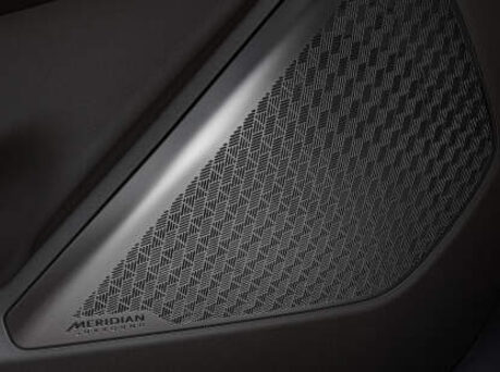 Close-up image of Meridian speaker.