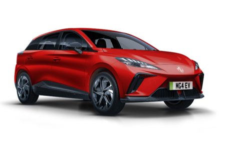 Image of MG4 EV in Dynamic Red.