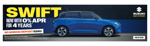 Image of Suzuki Swift with 0% APR offer.
