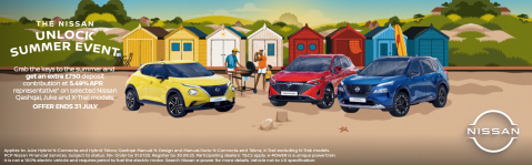 Image of Nissan Range with Unlock Summer offer details.