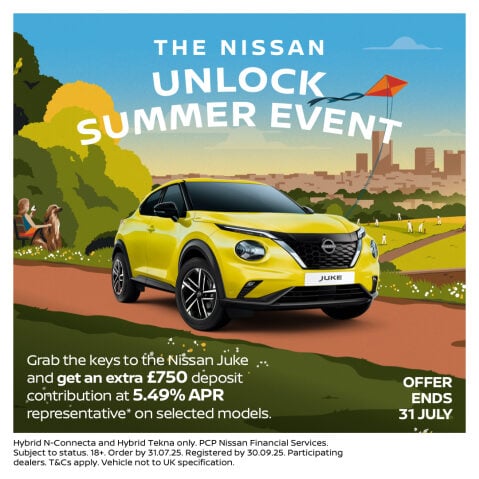 Image of Nissan Juke with Unlock Summer event branding