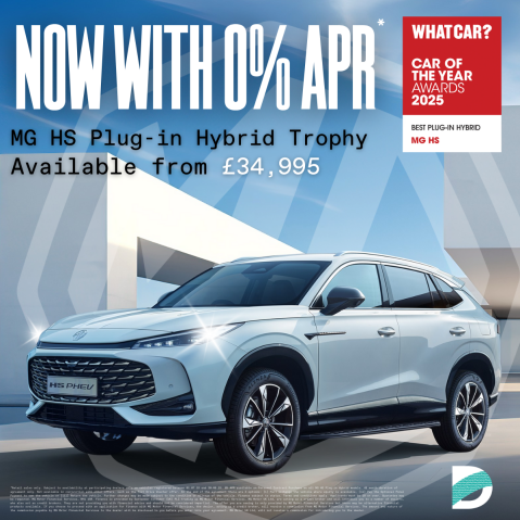 Image of MG HS Plug-in Hybrid with 0% APR offer.