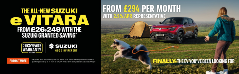All new Suzuki e Vitara from £294 PER MONTH.
