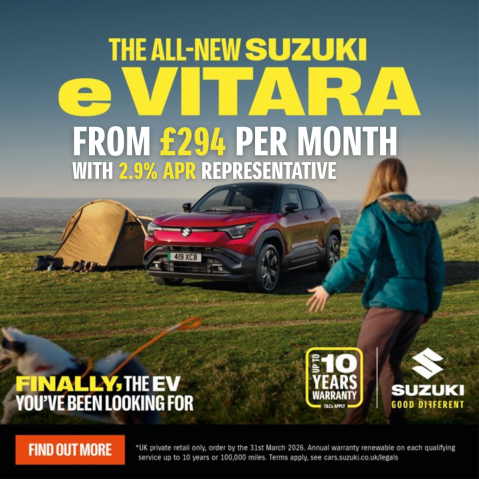 All new Suzuki e Vitara from £294 PER MONTH.