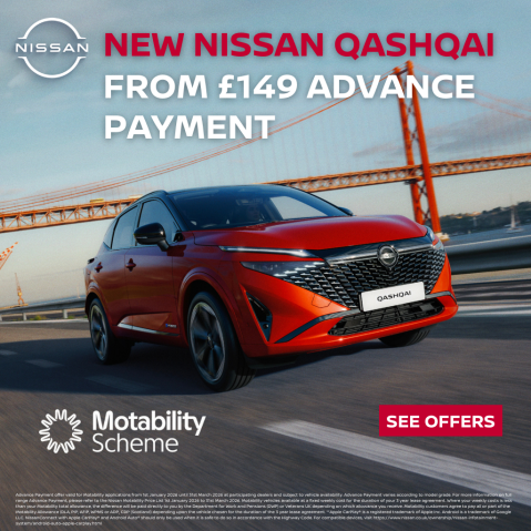 Nissan Qashqai with Motability Offer.