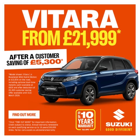 Suzuki Vitara from £21,999.