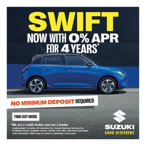 Image of Suzuki Swift with 0% APR offer.