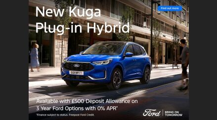 New Kuga Plug-in Hybrid is available with 0% APR on 3 Year Ford Options.