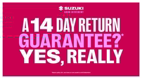 Suzuki Banner 3 - 14 Day Guarantee