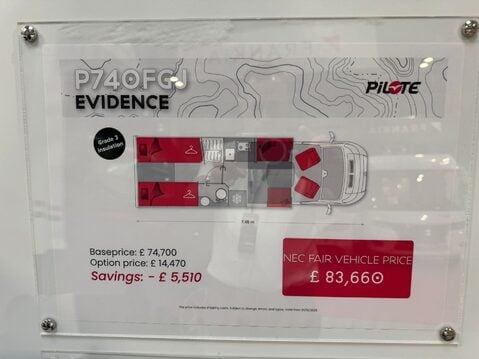 Pilote P740FGJ Evidence 2026 MODEL SHOW VAN - SHOW PRICE THIS WEEK ONLY 15