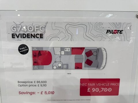 Pilote G740FC Evidence 2026 MODEL - SHOW PRICE THIS WEEK ONLY 10