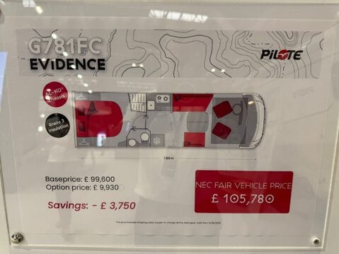 Pilote G781FC Evidence 2026 MODEL - SHOW PRICE THIS WEEK ONLY 17